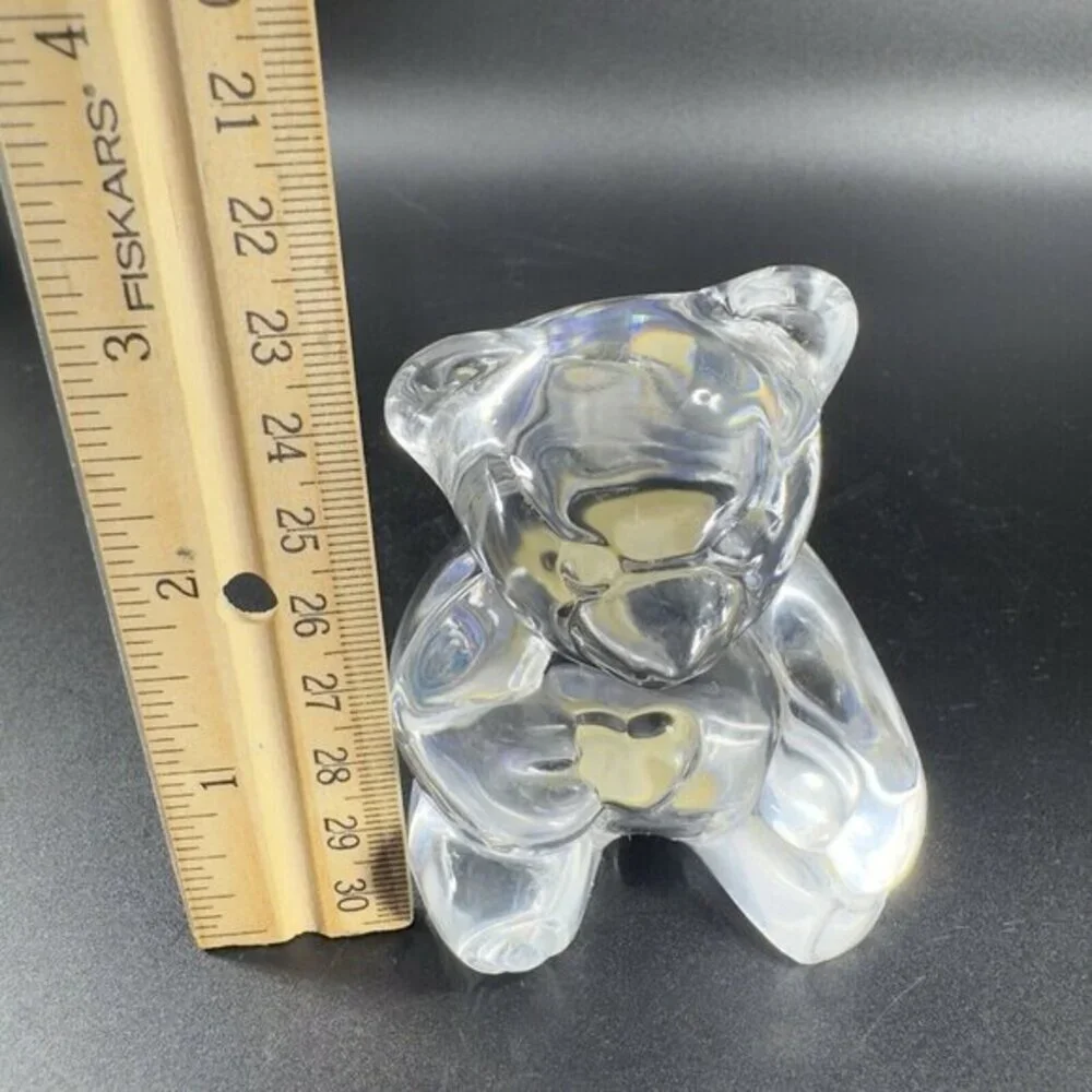 Vintage Jonal Clear Crystal‎ Glass Teddy Bear Figurine Paperweight Germany VTG